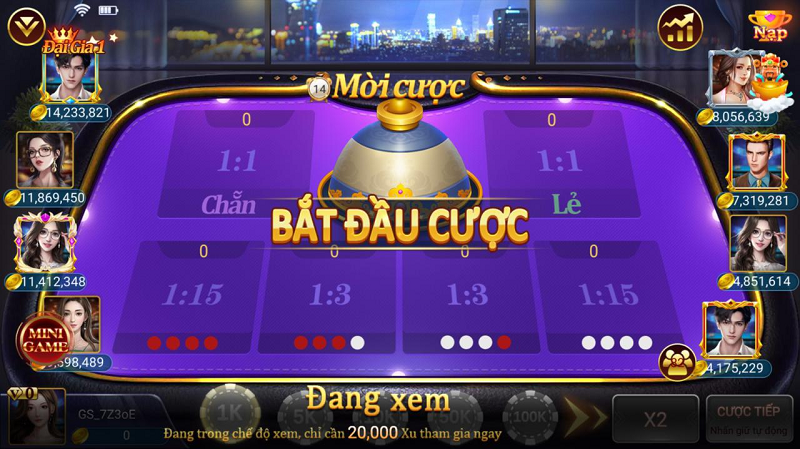Tham gia các cửa cược tại Xóc đĩa 68 game bài