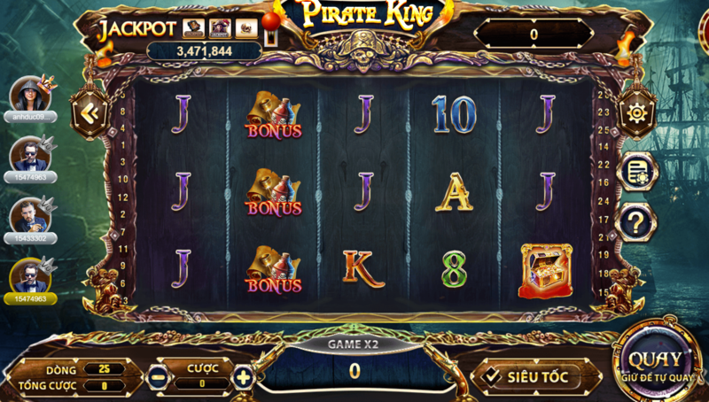 Hướng dẫn chơi game Pirate King tại 68 game bài cho tân thủ